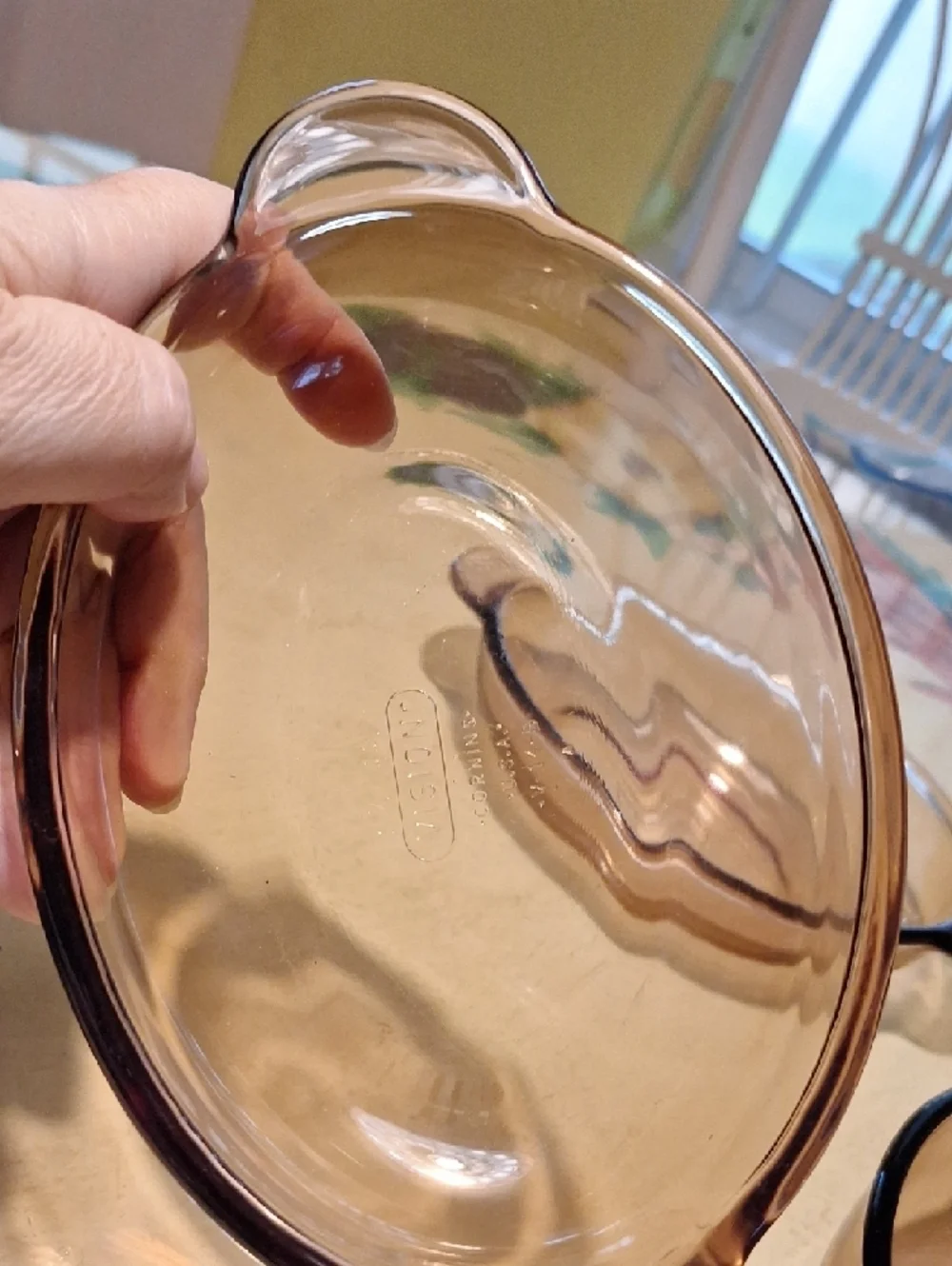 Vision Corningware Amber Glass Baking Bowls w/Side Handles